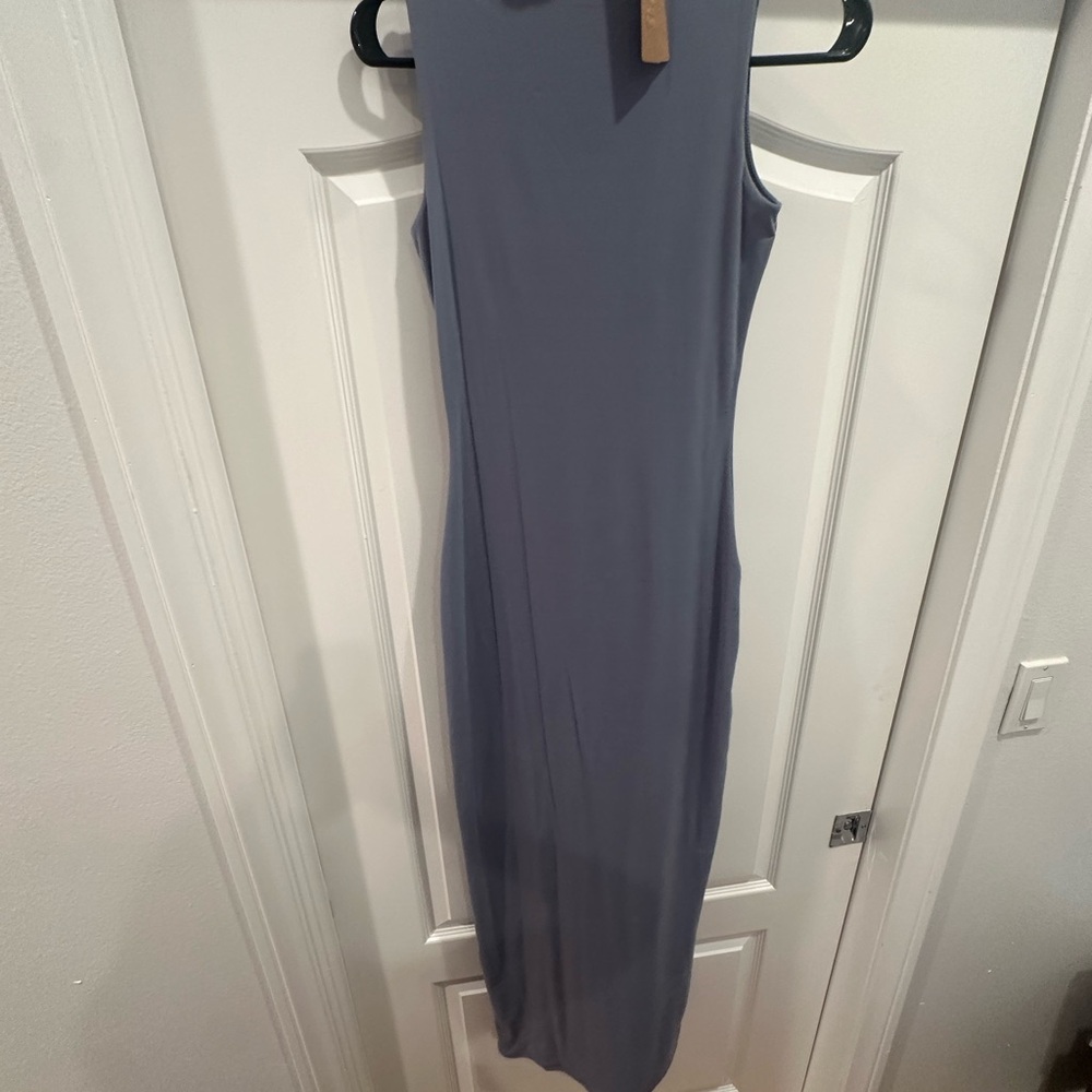 SKIMS Sleeveless Maxi Dress in Slate Blue